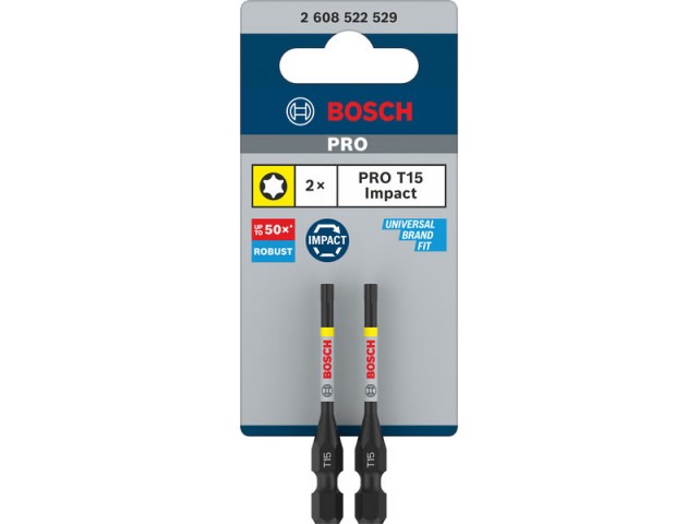 Vijačni nastavek Bosch PRO Torx Impact, T15, 55mm, 2608522529